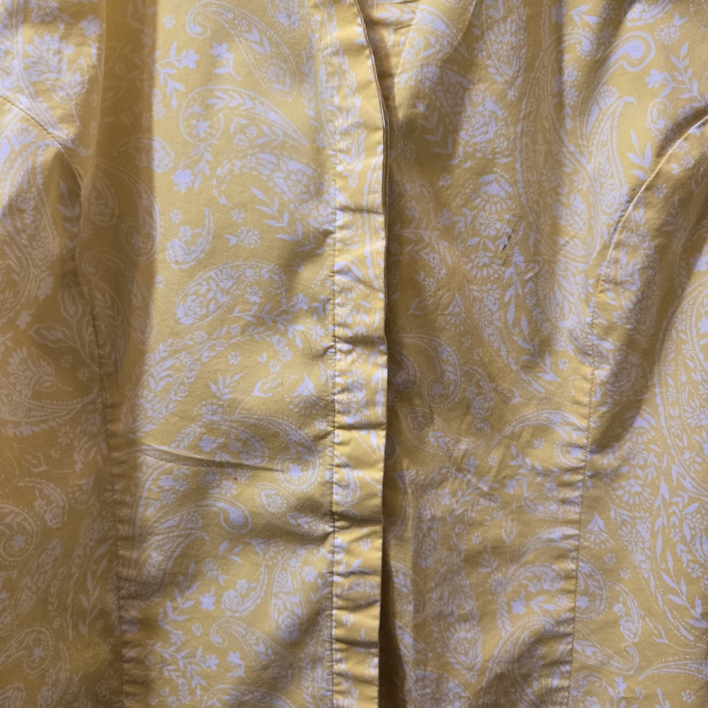 Laura Scott Yellow and White Paisley Button-Up Blouse - Picture 5 of 7